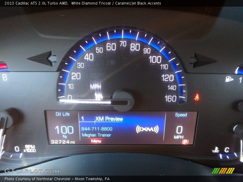 White Diamond Tricoat / Caramel/Jet Black Accents 2013 Cadillac ATS 2.0L Turbo AWD