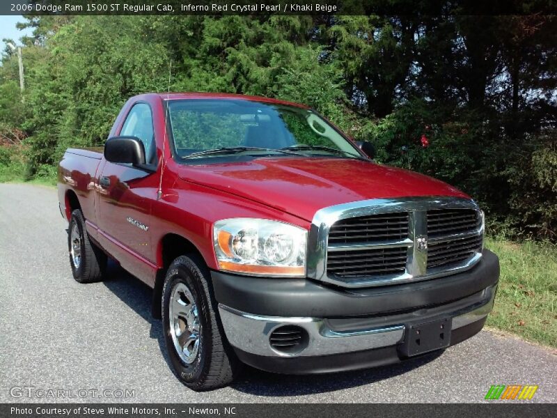 Inferno Red Crystal Pearl / Khaki Beige 2006 Dodge Ram 1500 ST Regular Cab