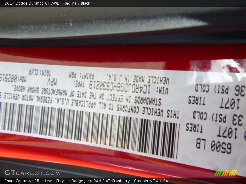 Redline / Black 2017 Dodge Durango GT AWD
