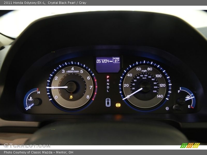 Crystal Black Pearl / Gray 2011 Honda Odyssey EX-L