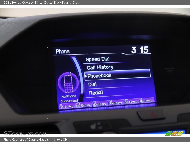 Crystal Black Pearl / Gray 2011 Honda Odyssey EX-L