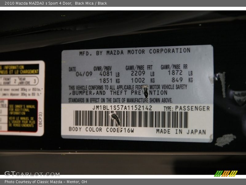 Black Mica / Black 2010 Mazda MAZDA3 s Sport 4 Door