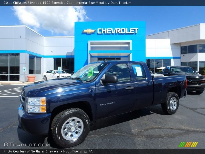 Imperial Blue Metallic / Dark Titanium 2011 Chevrolet Silverado 1500 Extended Cab