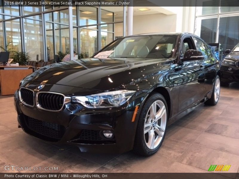 Black Sapphire Metallic / Oyster 2016 BMW 3 Series 340i xDrive Sedan
