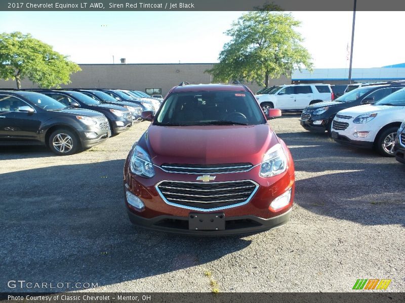 Siren Red Tintcoat / Jet Black 2017 Chevrolet Equinox LT AWD