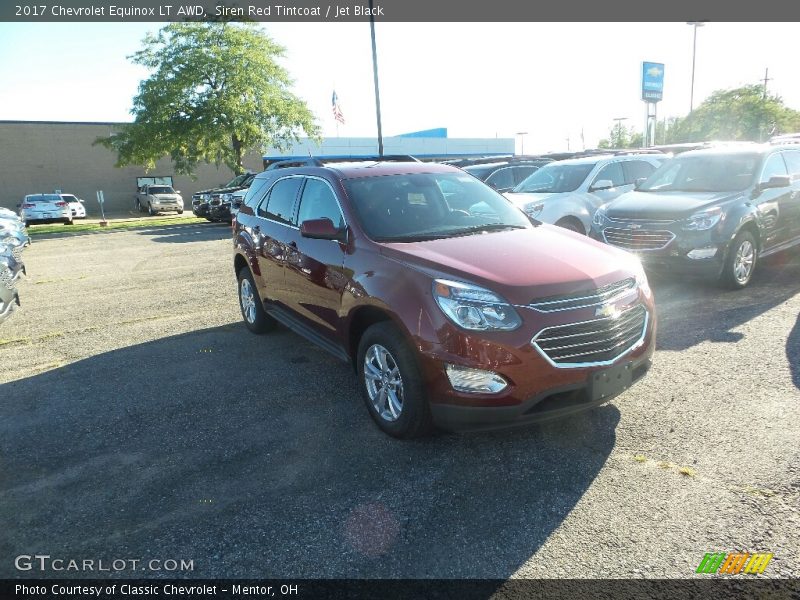 Siren Red Tintcoat / Jet Black 2017 Chevrolet Equinox LT AWD
