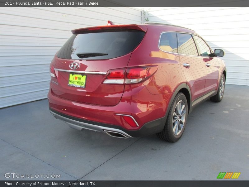 Regal Red Pearl / Beige 2017 Hyundai Santa Fe SE