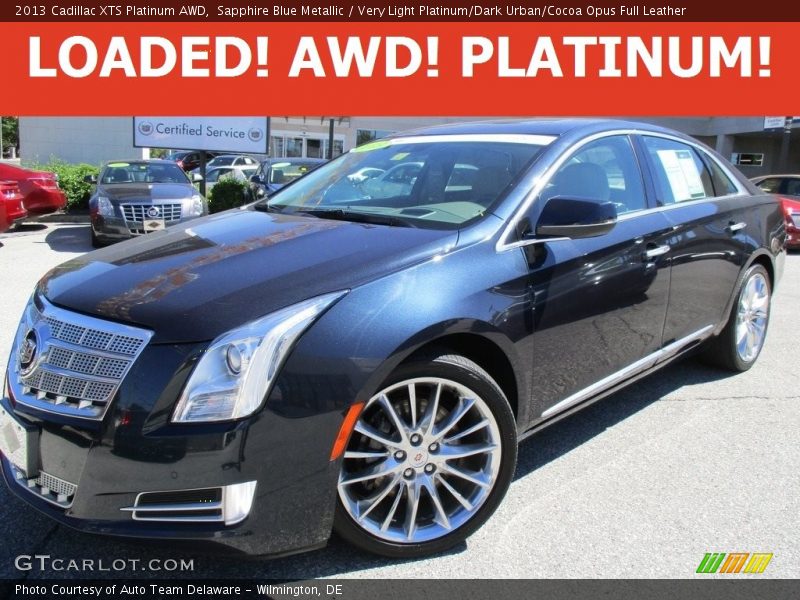 Sapphire Blue Metallic / Very Light Platinum/Dark Urban/Cocoa Opus Full Leather 2013 Cadillac XTS Platinum AWD