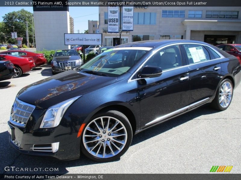 Sapphire Blue Metallic / Very Light Platinum/Dark Urban/Cocoa Opus Full Leather 2013 Cadillac XTS Platinum AWD