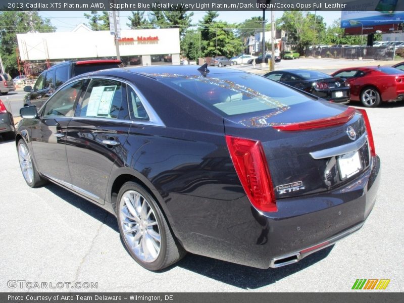 Sapphire Blue Metallic / Very Light Platinum/Dark Urban/Cocoa Opus Full Leather 2013 Cadillac XTS Platinum AWD