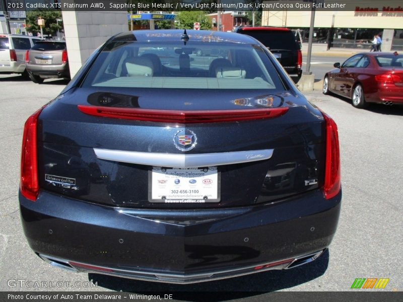 Sapphire Blue Metallic / Very Light Platinum/Dark Urban/Cocoa Opus Full Leather 2013 Cadillac XTS Platinum AWD