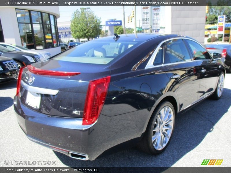 Sapphire Blue Metallic / Very Light Platinum/Dark Urban/Cocoa Opus Full Leather 2013 Cadillac XTS Platinum AWD