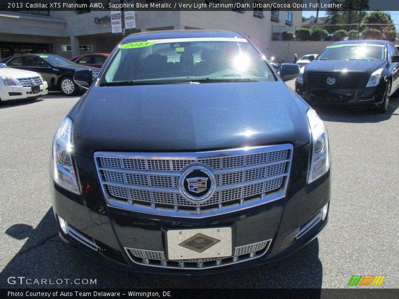 Sapphire Blue Metallic / Very Light Platinum/Dark Urban/Cocoa Opus Full Leather 2013 Cadillac XTS Platinum AWD