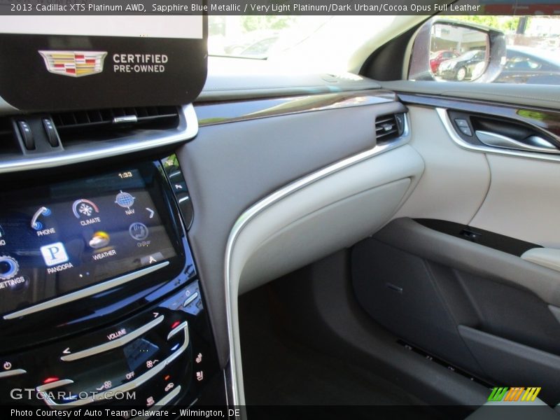 Sapphire Blue Metallic / Very Light Platinum/Dark Urban/Cocoa Opus Full Leather 2013 Cadillac XTS Platinum AWD
