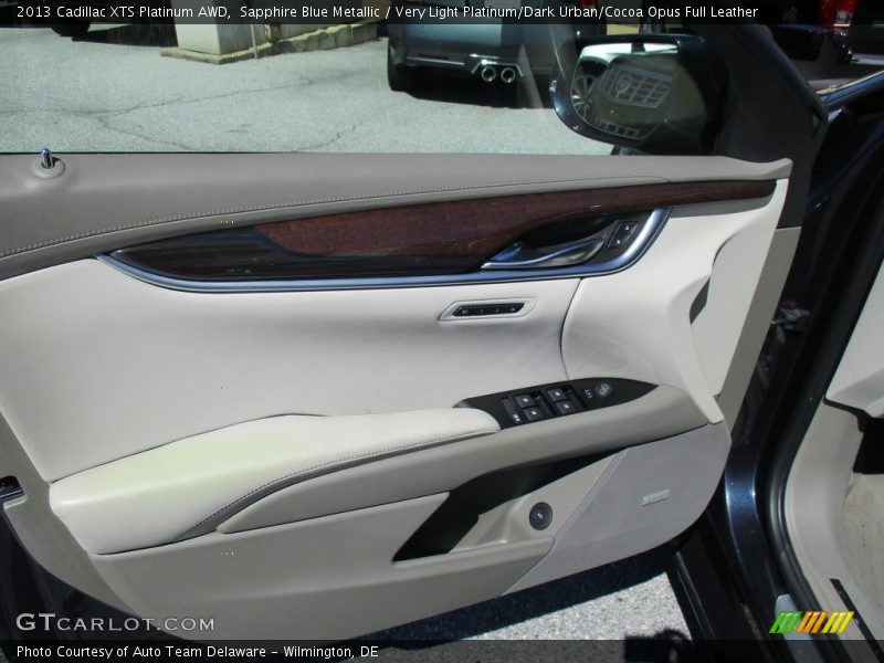 Sapphire Blue Metallic / Very Light Platinum/Dark Urban/Cocoa Opus Full Leather 2013 Cadillac XTS Platinum AWD