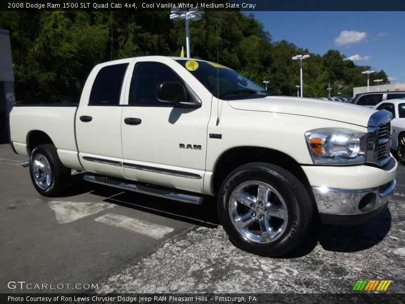 Cool Vanilla White / Medium Slate Gray 2008 Dodge Ram 1500 SLT Quad Cab 4x4