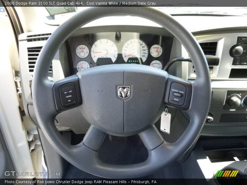Cool Vanilla White / Medium Slate Gray 2008 Dodge Ram 1500 SLT Quad Cab 4x4