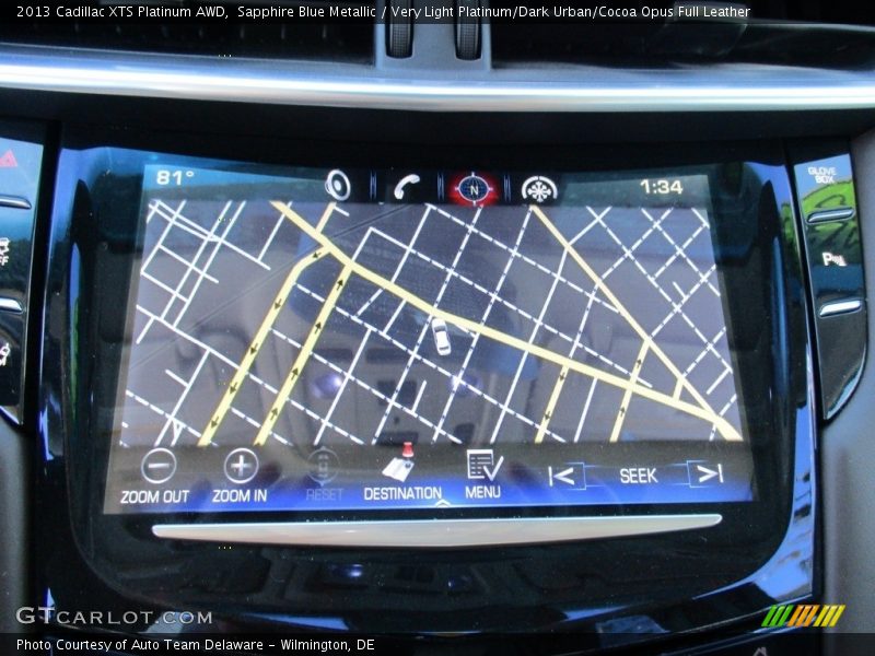Sapphire Blue Metallic / Very Light Platinum/Dark Urban/Cocoa Opus Full Leather 2013 Cadillac XTS Platinum AWD