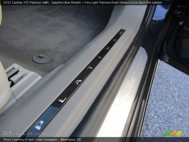 Sapphire Blue Metallic / Very Light Platinum/Dark Urban/Cocoa Opus Full Leather 2013 Cadillac XTS Platinum AWD