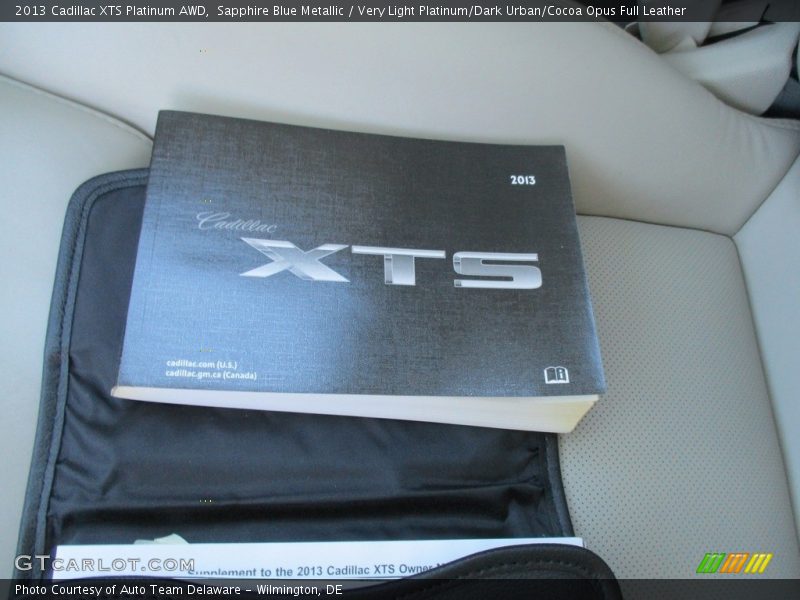 Sapphire Blue Metallic / Very Light Platinum/Dark Urban/Cocoa Opus Full Leather 2013 Cadillac XTS Platinum AWD