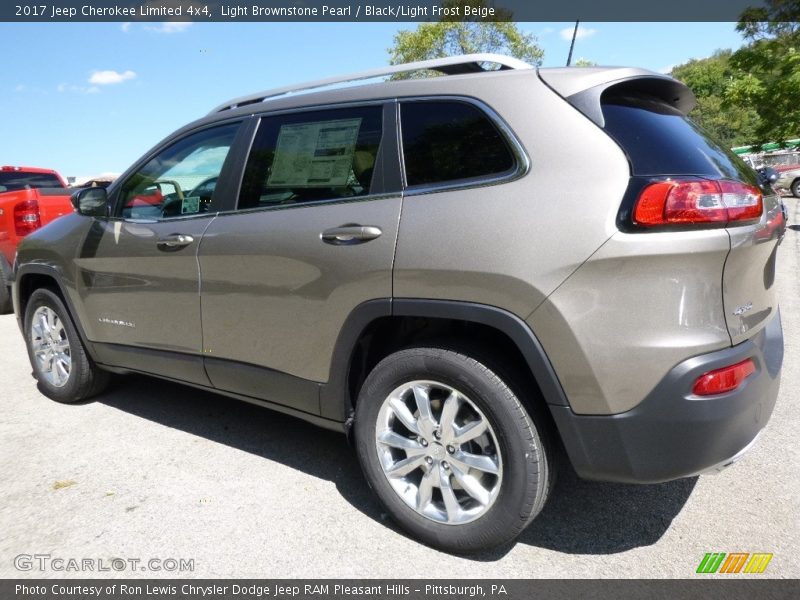 Light Brownstone Pearl / Black/Light Frost Beige 2017 Jeep Cherokee Limited 4x4