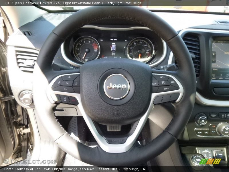 Light Brownstone Pearl / Black/Light Frost Beige 2017 Jeep Cherokee Limited 4x4