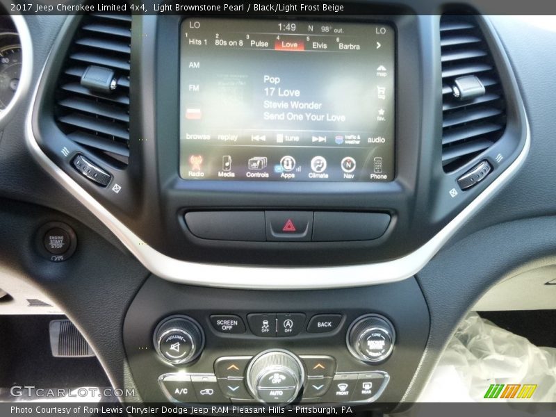 Light Brownstone Pearl / Black/Light Frost Beige 2017 Jeep Cherokee Limited 4x4