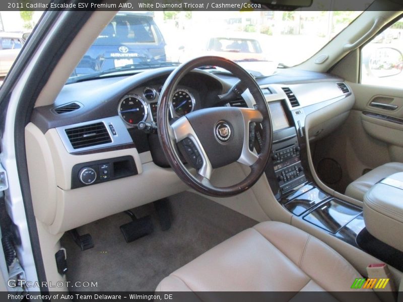 White Diamond Tricoat / Cashmere/Cocoa 2011 Cadillac Escalade ESV Premium AWD