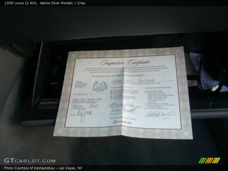 Alpine Silver Metallic / Gray 1998 Lexus LS 400
