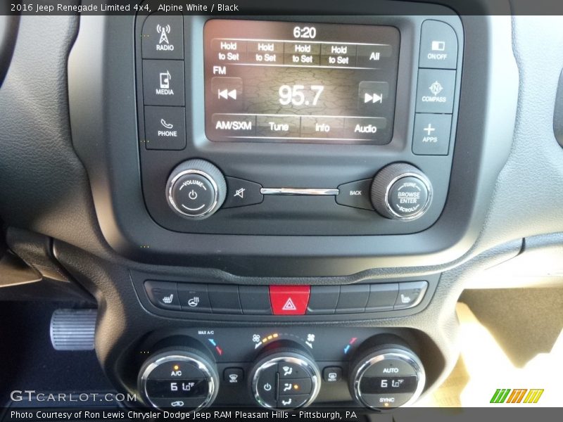 Alpine White / Black 2016 Jeep Renegade Limited 4x4