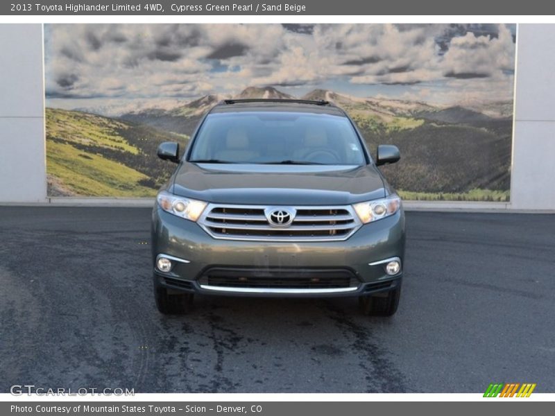 Cypress Green Pearl / Sand Beige 2013 Toyota Highlander Limited 4WD