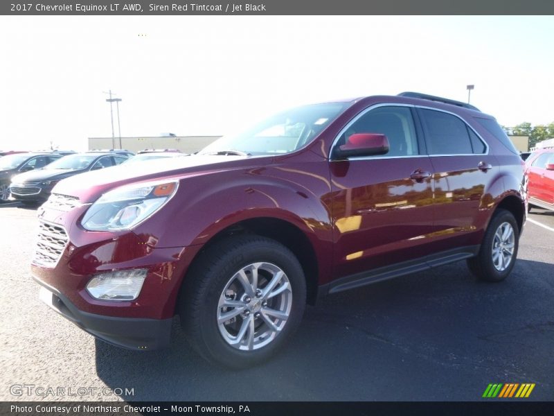 Siren Red Tintcoat / Jet Black 2017 Chevrolet Equinox LT AWD
