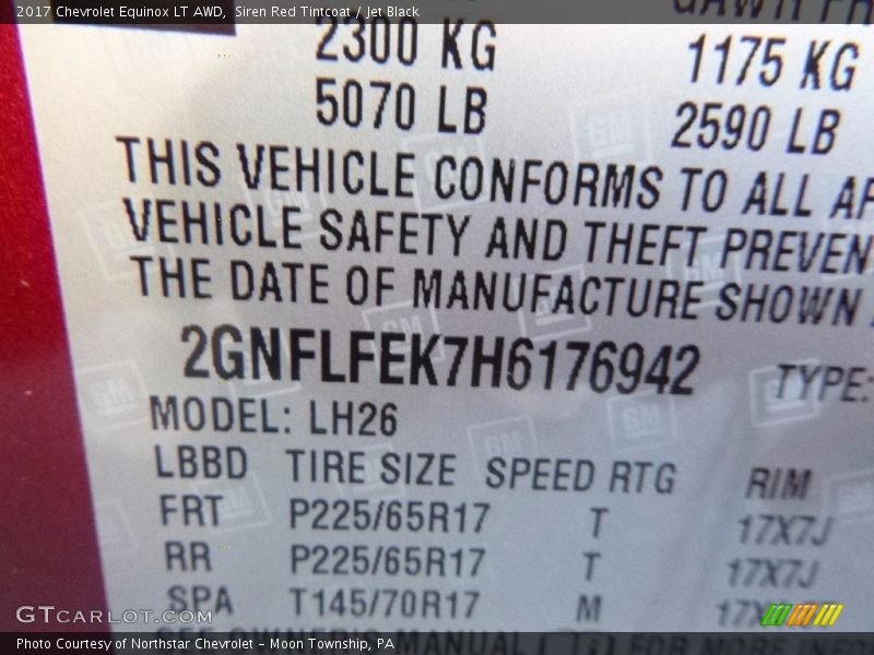 Siren Red Tintcoat / Jet Black 2017 Chevrolet Equinox LT AWD