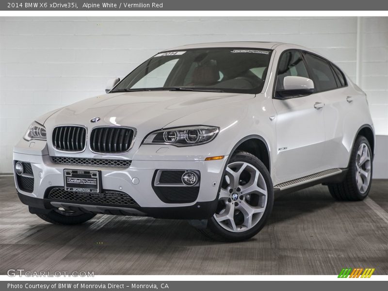 Alpine White / Vermilion Red 2014 BMW X6 xDrive35i