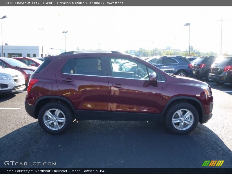 Crimson Metallic / Jet Black/Brownstone 2016 Chevrolet Trax LT AWD