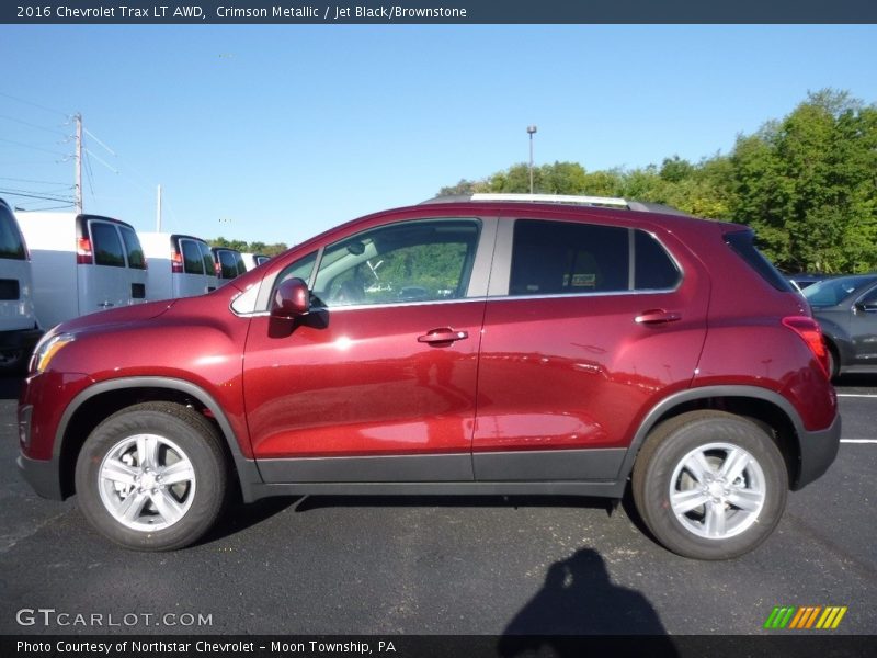 Crimson Metallic / Jet Black/Brownstone 2016 Chevrolet Trax LT AWD