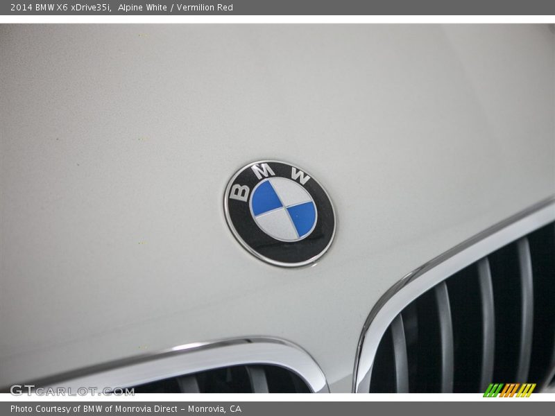 Alpine White / Vermilion Red 2014 BMW X6 xDrive35i