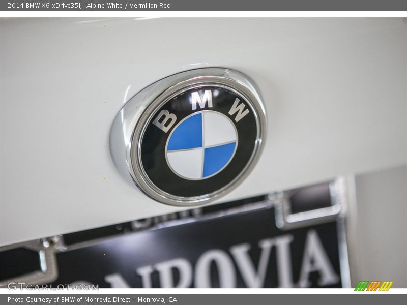 Alpine White / Vermilion Red 2014 BMW X6 xDrive35i