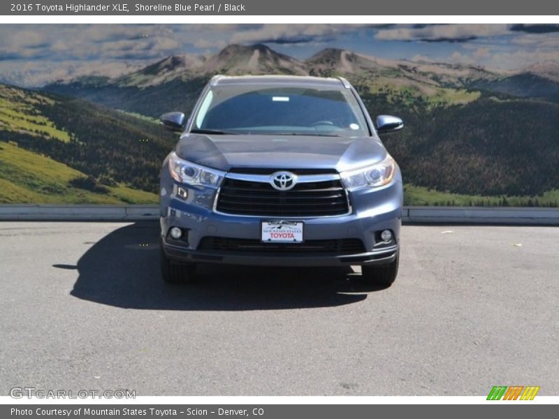 Shoreline Blue Pearl / Black 2016 Toyota Highlander XLE
