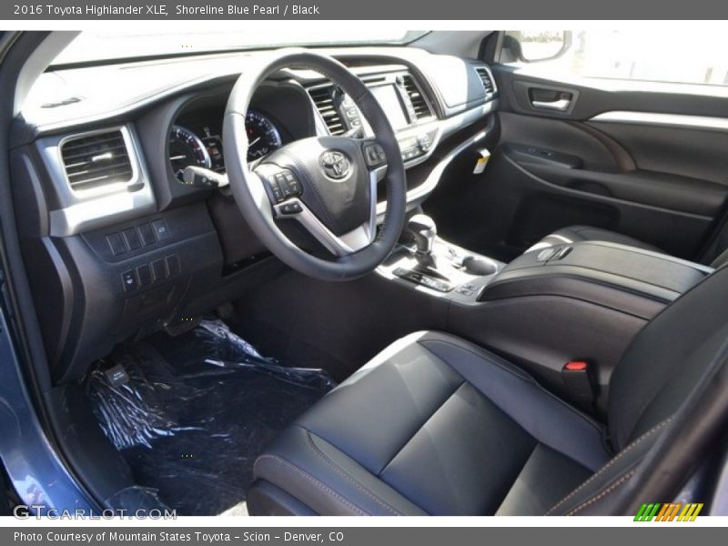 Shoreline Blue Pearl / Black 2016 Toyota Highlander XLE