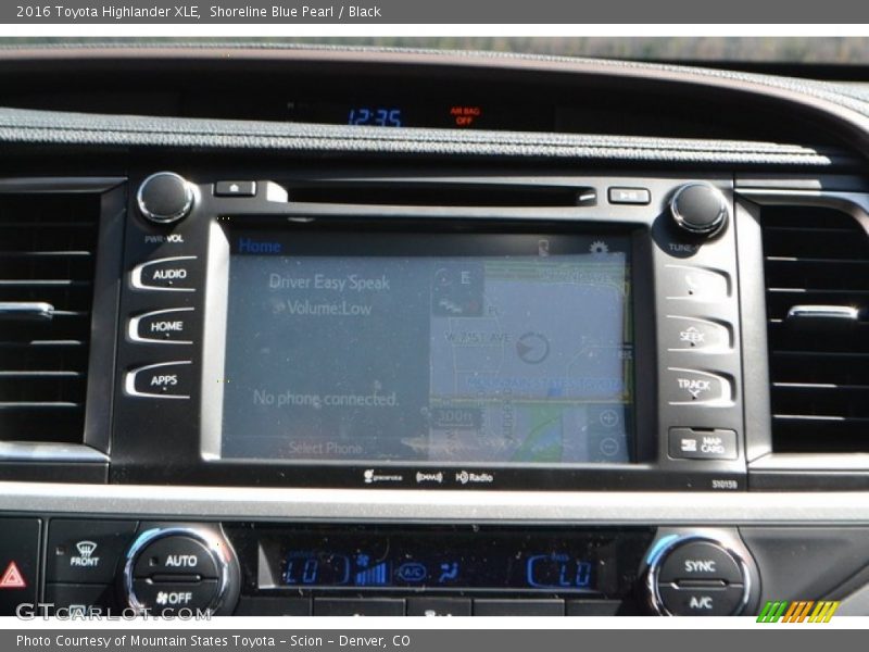 Shoreline Blue Pearl / Black 2016 Toyota Highlander XLE