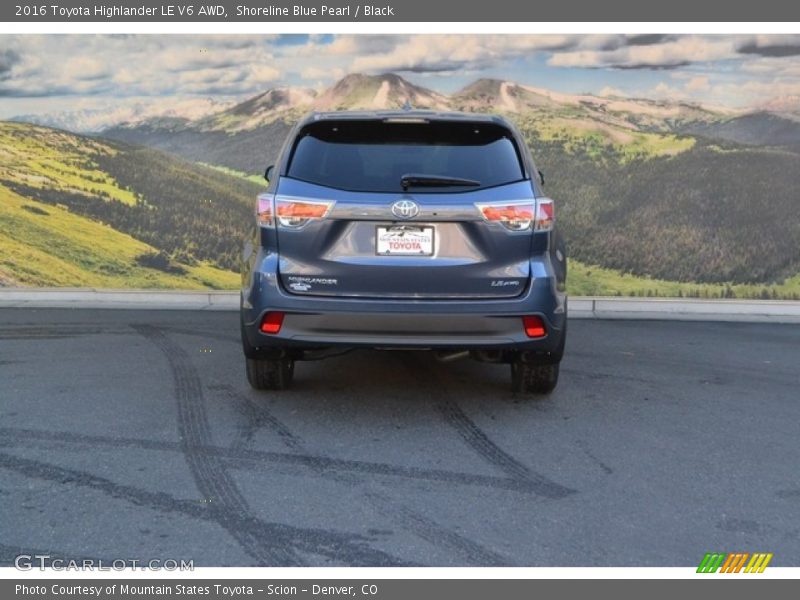 Shoreline Blue Pearl / Black 2016 Toyota Highlander LE V6 AWD