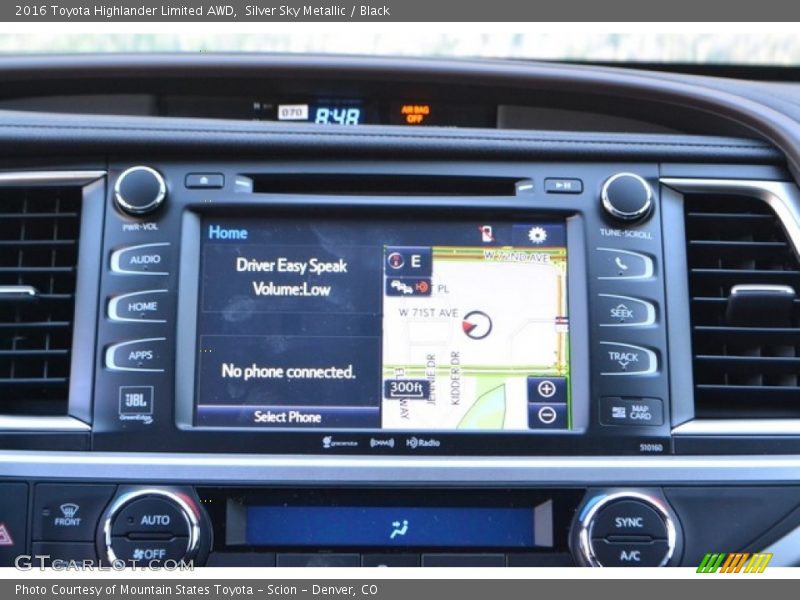 Silver Sky Metallic / Black 2016 Toyota Highlander Limited AWD
