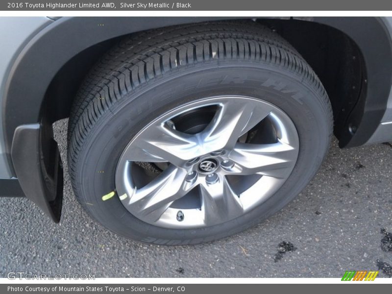 Silver Sky Metallic / Black 2016 Toyota Highlander Limited AWD