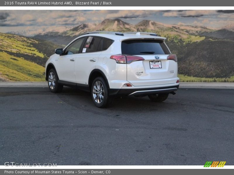 Blizzard Pearl / Black 2016 Toyota RAV4 Limited Hybrid AWD
