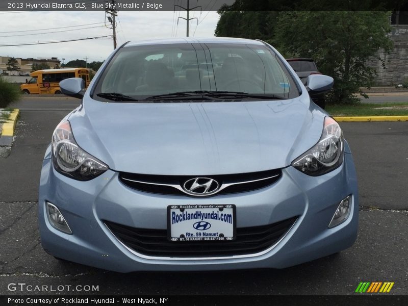 Blue Sky Metallic / Beige 2013 Hyundai Elantra GLS