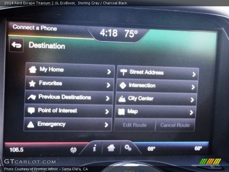 Sterling Gray / Charcoal Black 2014 Ford Escape Titanium 2.0L EcoBoost