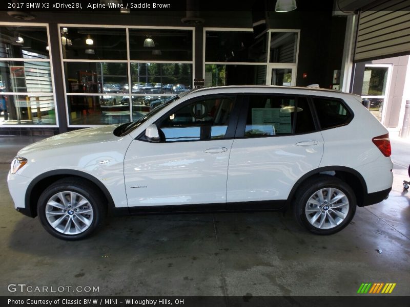 Alpine White / Saddle Brown 2017 BMW X3 xDrive28i
