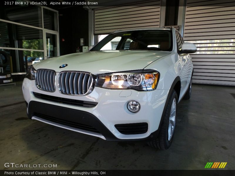 Alpine White / Saddle Brown 2017 BMW X3 xDrive28i