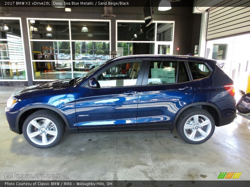 Deep Sea Blue Metallic / Sand Beige/Black 2017 BMW X3 xDrive28i
